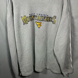 Vintage Starter West Virginia Mountaineers pullover sweatshirt grey waffle knit